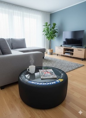 Racing Geschenk - Beistell-Tisch (aus der DTM/GT 3..) in klar /carbonoptik,