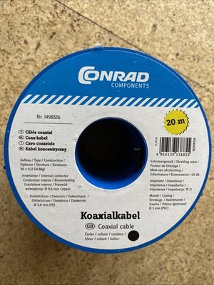 Conrad Koaxialkabel, 20m+18m, Nr.1498516, 96x0,12 (Al-Mg),  SM  20db, 75 Ohm
