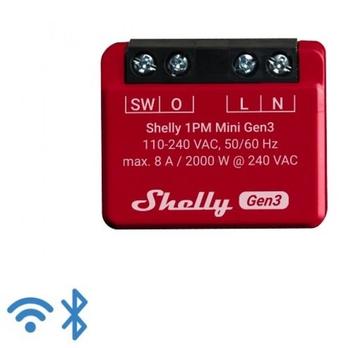 Shelly Plus 1PM Mini Gen3, WLAN + Bluetooth Schaltaktor mit Messfunktion