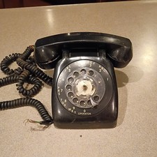 Vintage GTE AUTOMATIC ELECTRIC Black Rotary Dial Telephone Untested