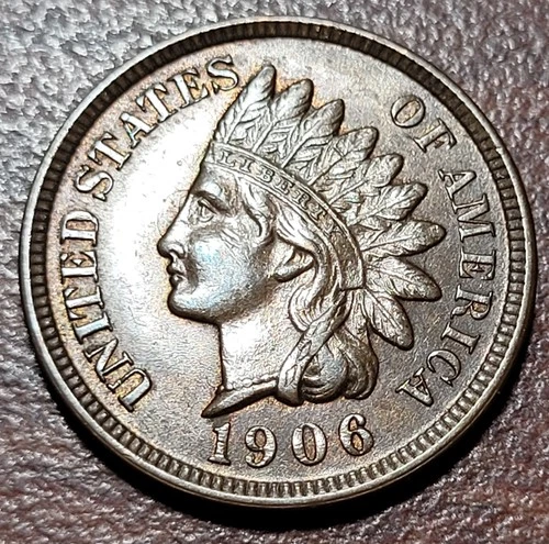1906 Indian Head Cent Choice AU+ nr. UNC & Lustrous looks BU especially Reverse