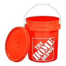 The Home Depot 5 Gallon Orange Paint Bucket Lid and Orange Homer Bucket Combo