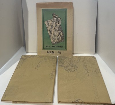 Vintage Let s Sew Design 715 Multi-Stamp Transfer Embroidered Quilt Pattern