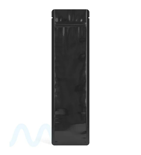 100PC | Tamper Evident Slim Mylar Bags (Glossy Black, 3.5)