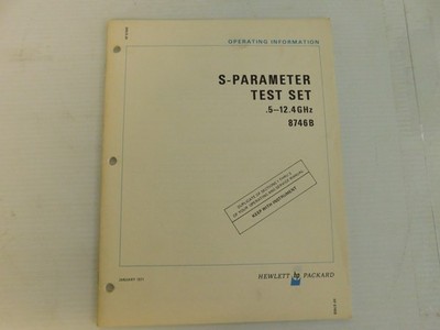 HEWLETT PACKARD S-PARAMETER TEST SET .5-12.4GHZ 8746B OPERATING INFO (LSM128)