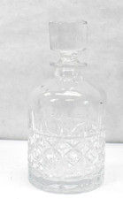 Glass Bottle Jar w Lid Textured Design Clear 7" Tall x 4" Wide Base Set