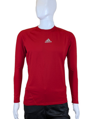 Adidas Techfit Base Long Sleeve Mens Compression Shirt Red Training Top CW9490