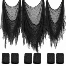 6 Pack Black Halloween Creepy Cloth, 30 x 72 Inch
