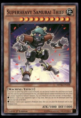 yugioh 2016 mega tin card list Superheavy Samurai Thief 2016 Mega-Tins Mega Pack MP16-EN108 Yugioh LP