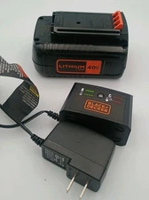 Black & Decker 40V MAX  1.5Ah Lithium-Ion Battery & Charger Tested 