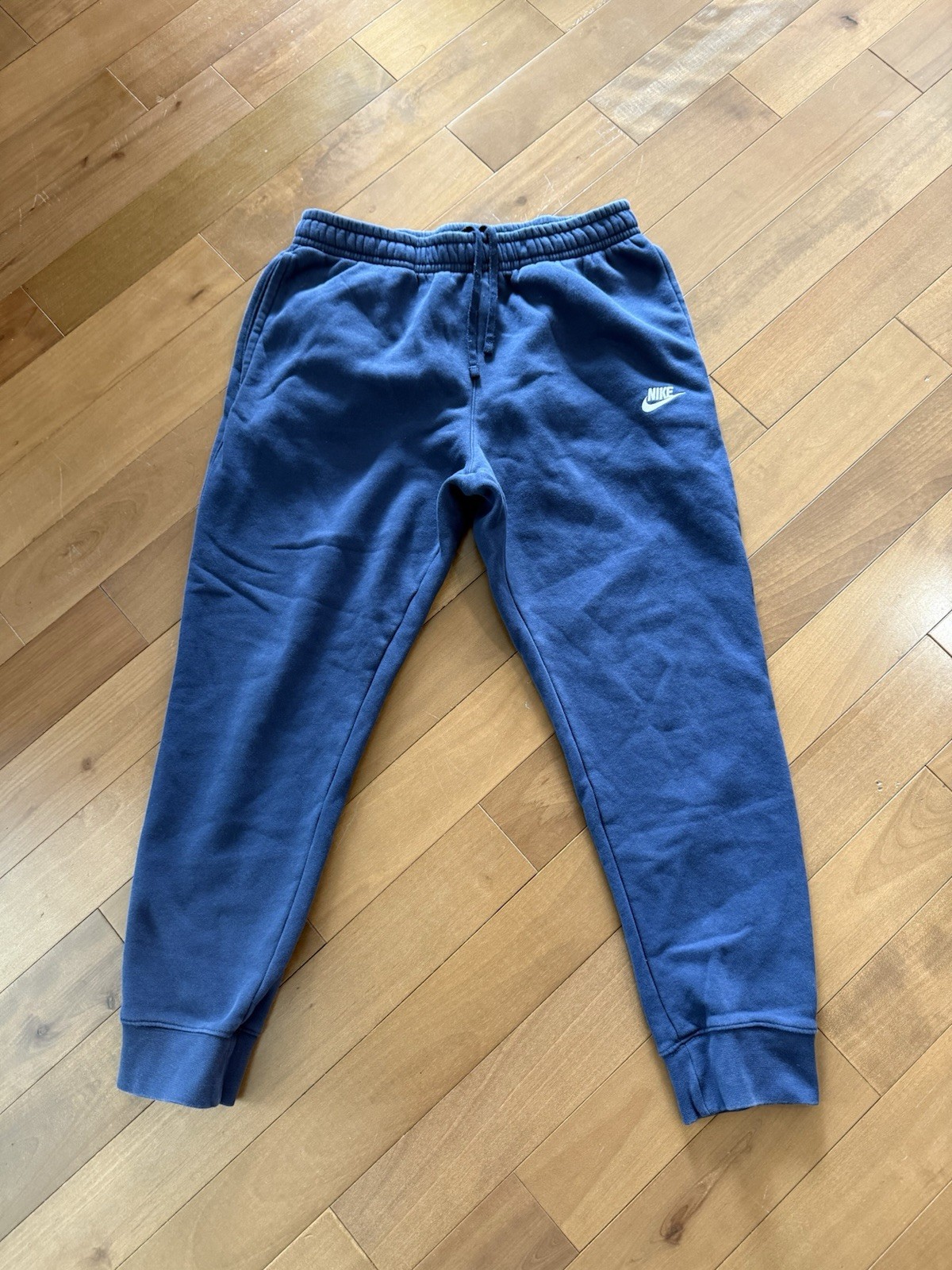 Men's Nike Cotton Athletic Sweatpants Navy Blue Size L Y2K