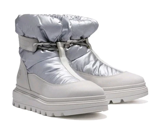 Stivaletti da neve Timberland Ray City impermeabili imbottiti argento taglia uk 6 eu 39