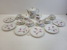 Kaffee-Service Porzellan Uhlstädt 50er Jahre Blüten Ast Deko rosa #260987
