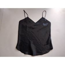 Y2K TUW by Mervyns Black Satin V-Neck Spaghetti Strap Camisole Top Small