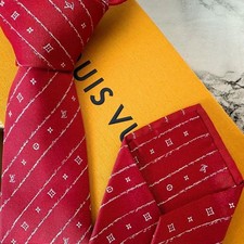 Cravatta Louis Vuitton monogramma cravatta in seta rossa 3,1 pollici