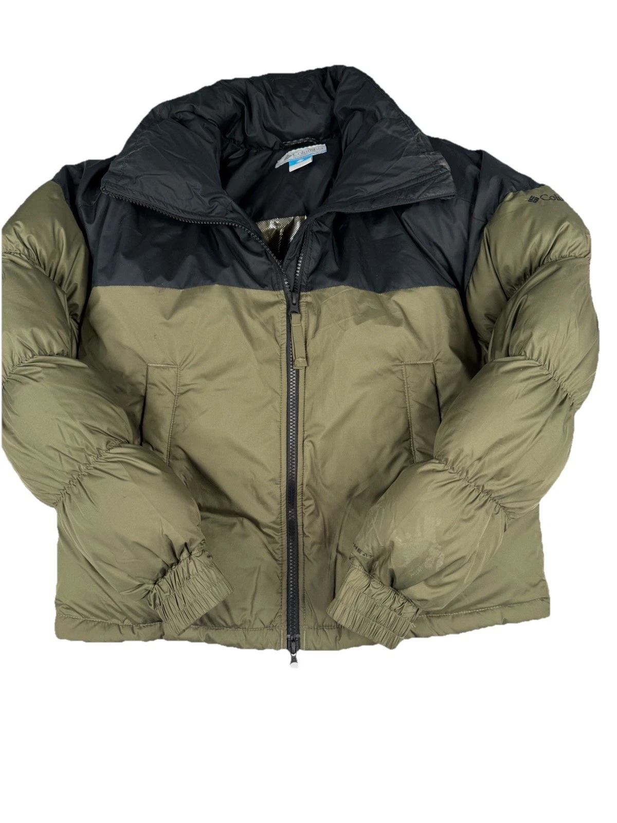 Columbia Pike Lake Cropped Jacket Womens Small Omni Heat Puffer Green Black
Opens in a new window or