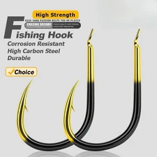 NEW 20~40Pcs Fishing Hooks Black Gold Carp Fishing Hooks Saltwater Circle Hooks