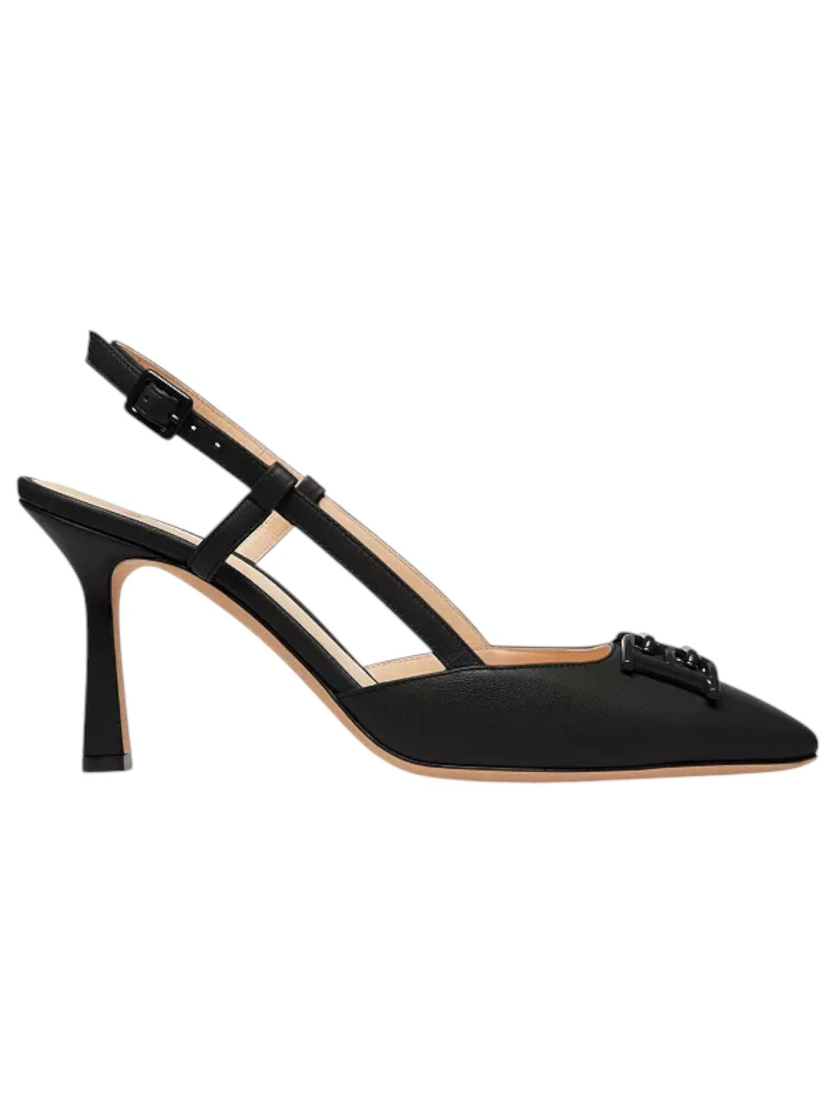 Bally Eva 6302867 Women's Black High Heel Slingback Leather Pumps MSRP $965