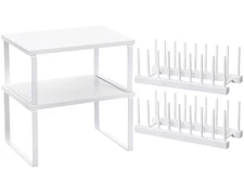 4 Pcs Kitchen Organizer Accessories Set Cabinet Organizer Shelf and Dish Dryi...