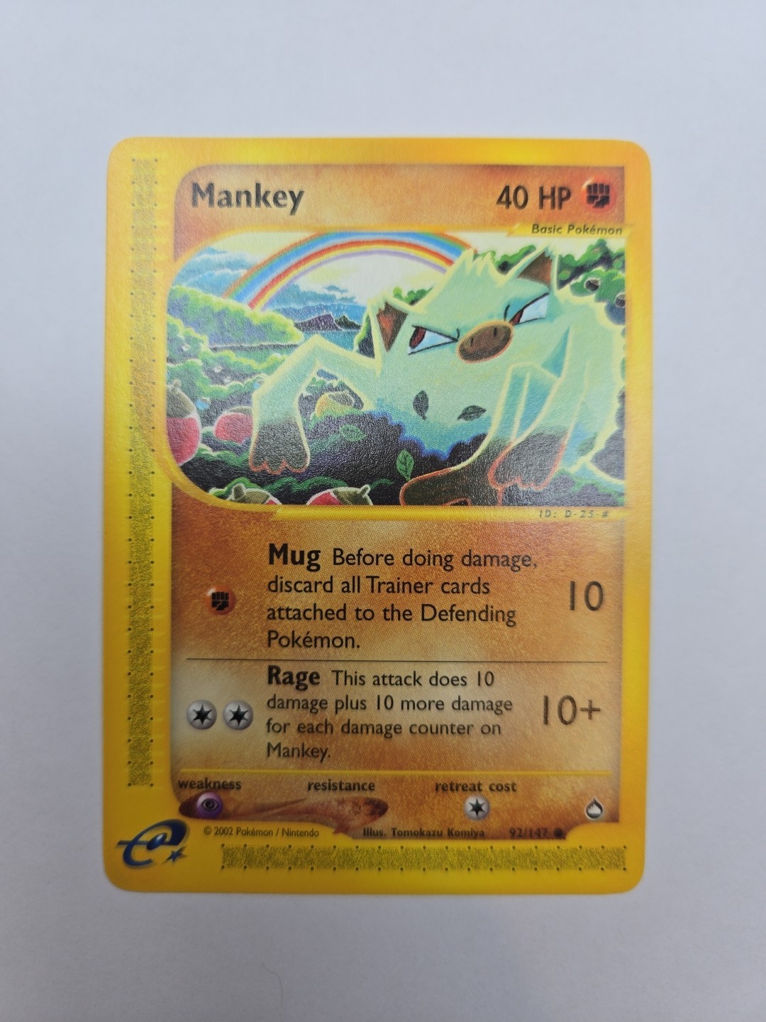Pokemon TCG Mankey #92 Aquapolis NM