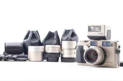 【希少品】CONTAX G2コンパクトフィルムカメラ TLA 200付き MINT w/ Hood ] Contax G2 Film Camera 28 90 45mm Lens TLA200 Flash