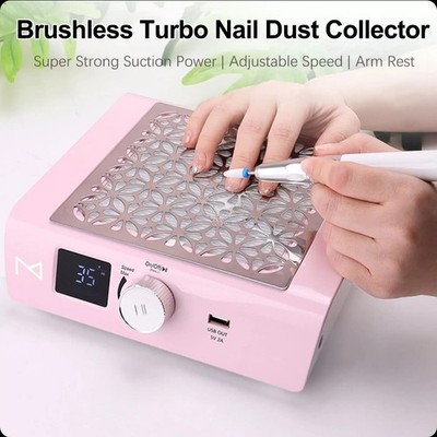 PINK Nail Dust Collector -Brushless Motor, Vacuum, Low Noise