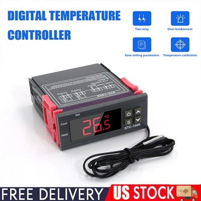 Digital Fahrenheit Controller Temperature AC110V Thermostat Control Relay Sensor