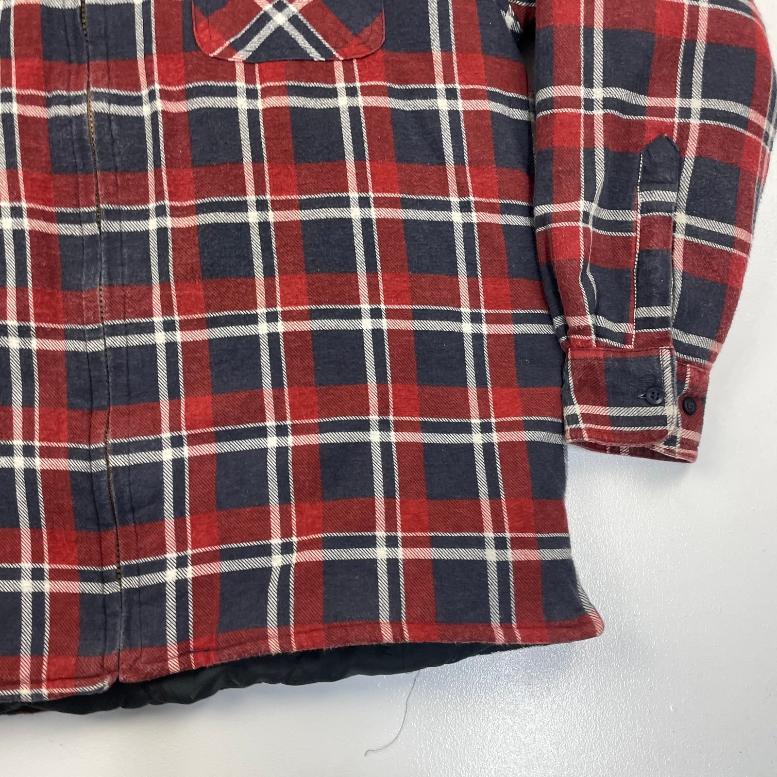 Basic Concept Button-Up Quilted Lined Check Shirt… - image 3