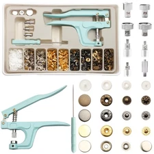 Snap Button Kit - Metal & Plastic Snap Buttons with Fastener Pliers Tool Kit ...