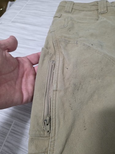 1620 Pants Double Knee Utility Beige Workwear Cordura Made In USA 34 X 32 M2209 - Picture 5 of 9