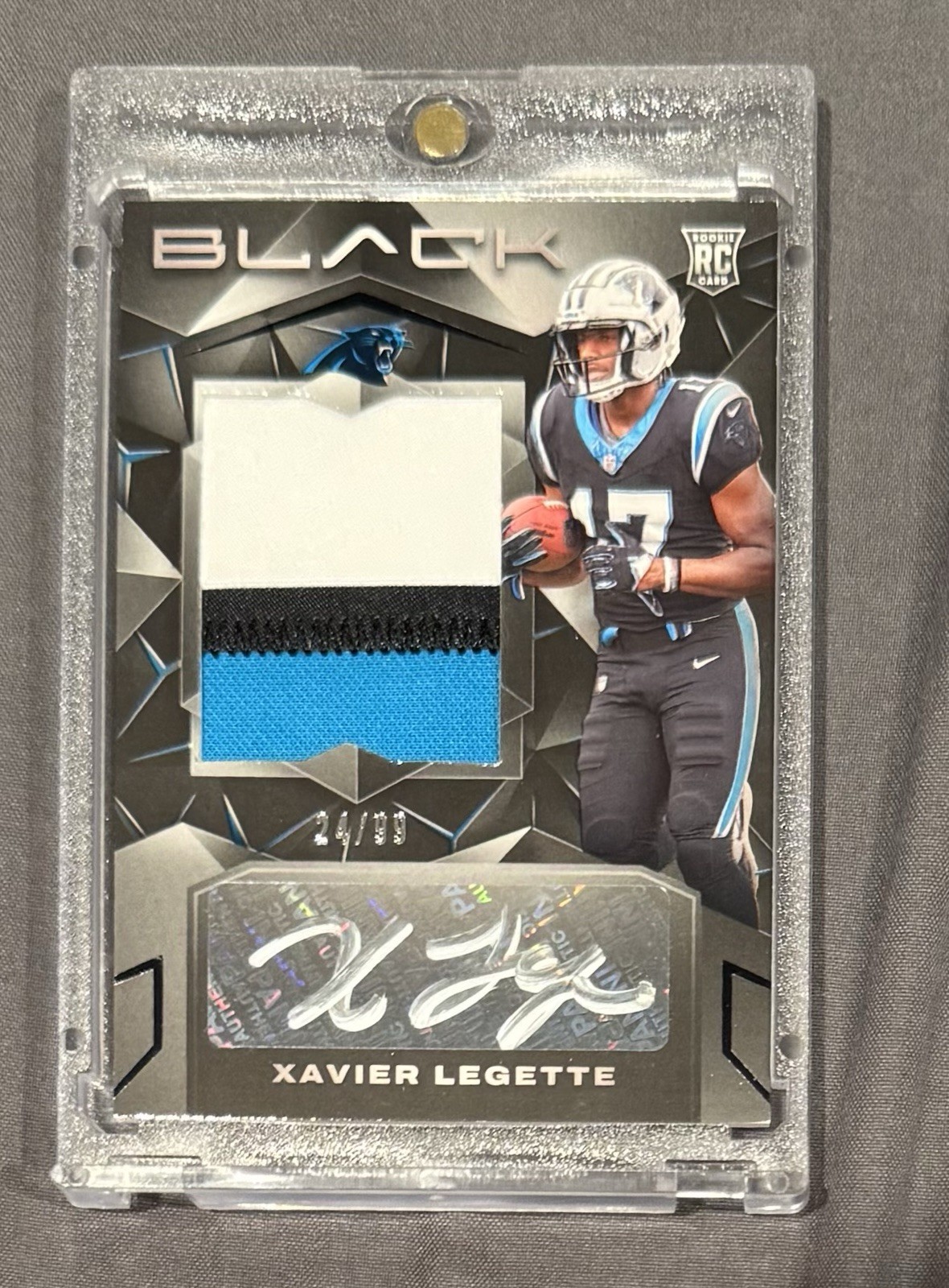 2024 Panini Black - Rookie Patch Autograph Xavier Legette #209 /99 (AU, MEM, RC)