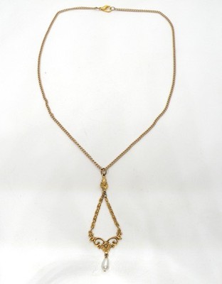 Vtg Arthur Pepper Art Signed Faux Pearl Gold Jewelry Long Women