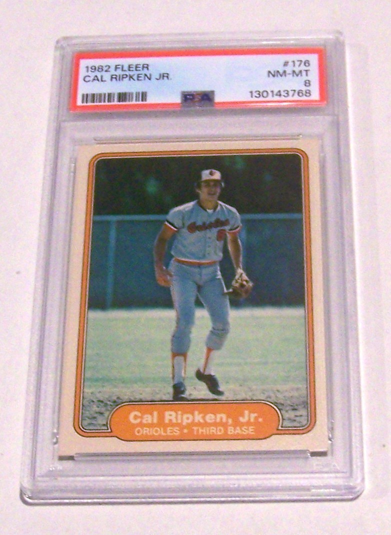 Cal Ripken Jr. Rookie 1982 Fleer #176 RC Card MLB Orioles PSA 8, nm-mt
