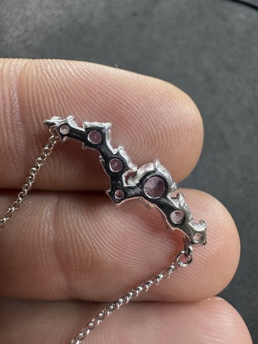 Collana 3,6 g argento sterling 925 pietra blu e zirconi 18”-20” lotto gioielli L - Foto 4 di 11