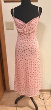 Belle Poque Women’s Sleeveless Floral Sundress Medium Pink Floral Summer Dress
