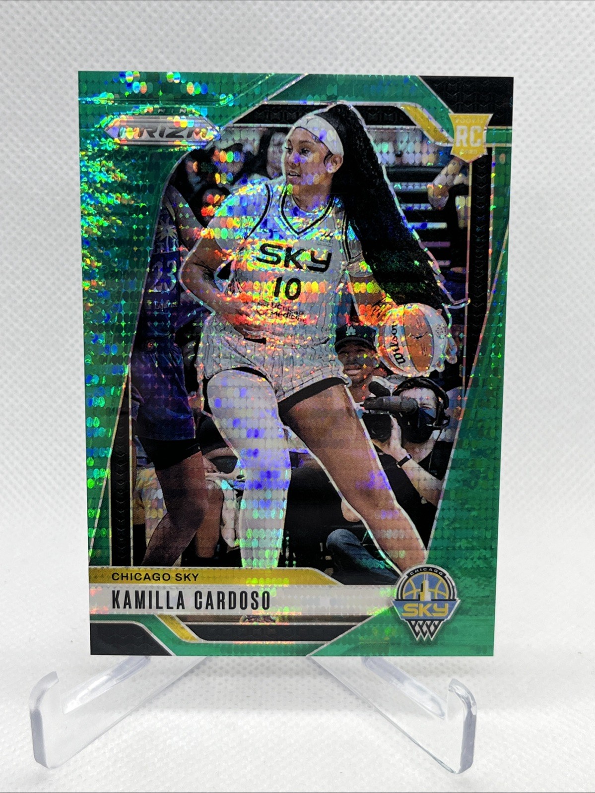 2024 Prizm WNBA KAMILLA CARDOSO Green Pulsar Rookie Card RC #20/25 Sky #93