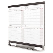 Quartet Prestige 2 Total Erase Four-Month Calendar, 36 x 24, Graphite Color Fra