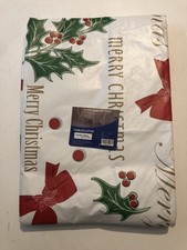 Christmas Holiday Vinyl Tablecloth Rectangle 60x84 Indoor/Outdoor EB1D25