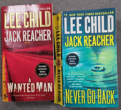 Lee Child Jack Reacher (Novels 17-18) A Wanted Man. Never Go Back. PBs + Bonus