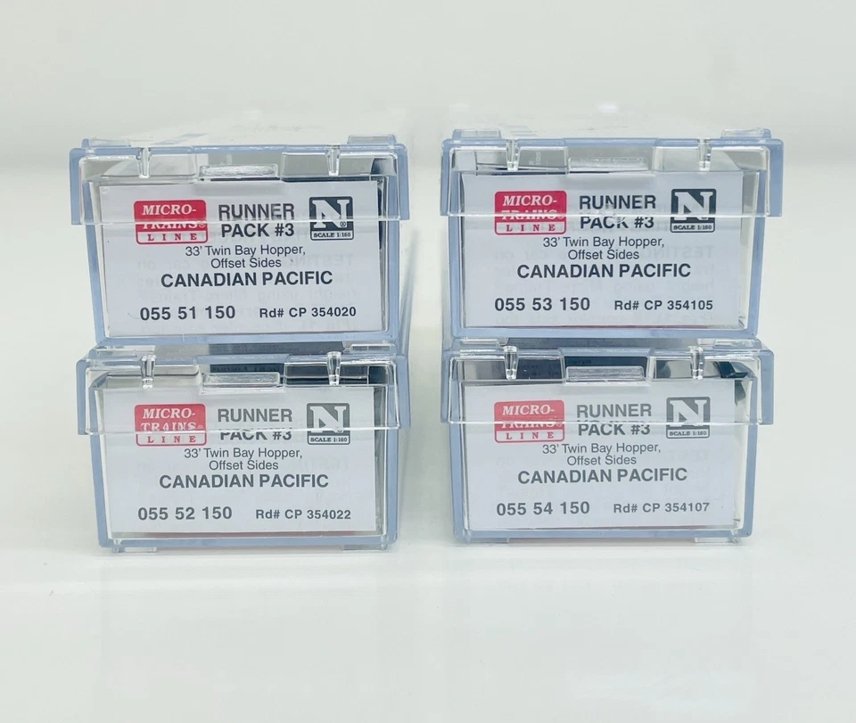 Micro Trains N Canadian Pacific 33' Twin Bay Offset Hopper Runner Pack #3 New - Image 3 of 4