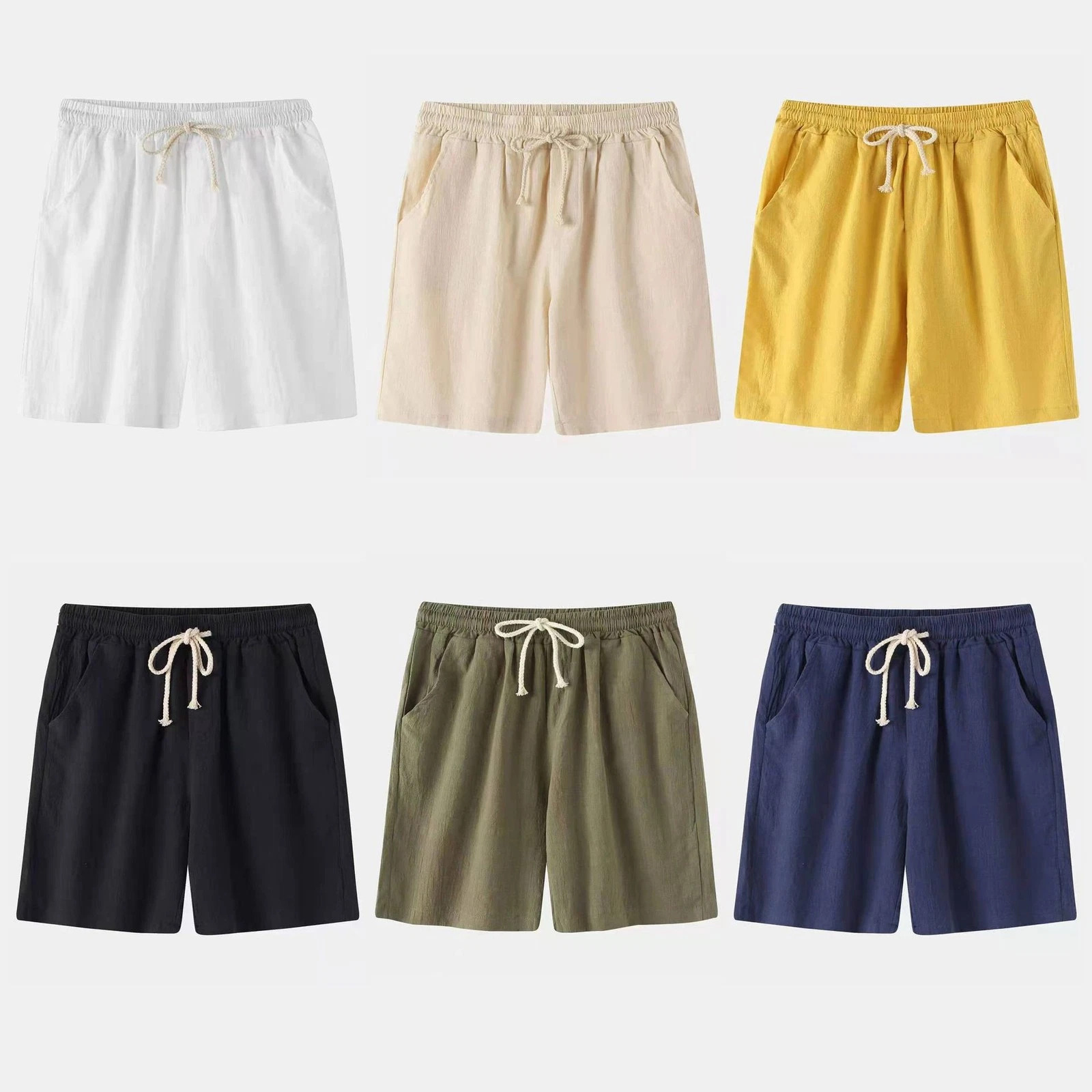Men's Holiday Casual Pants Cotton Linen Beachwear Linen Slim Shorts Summer
Opens in a new window or 