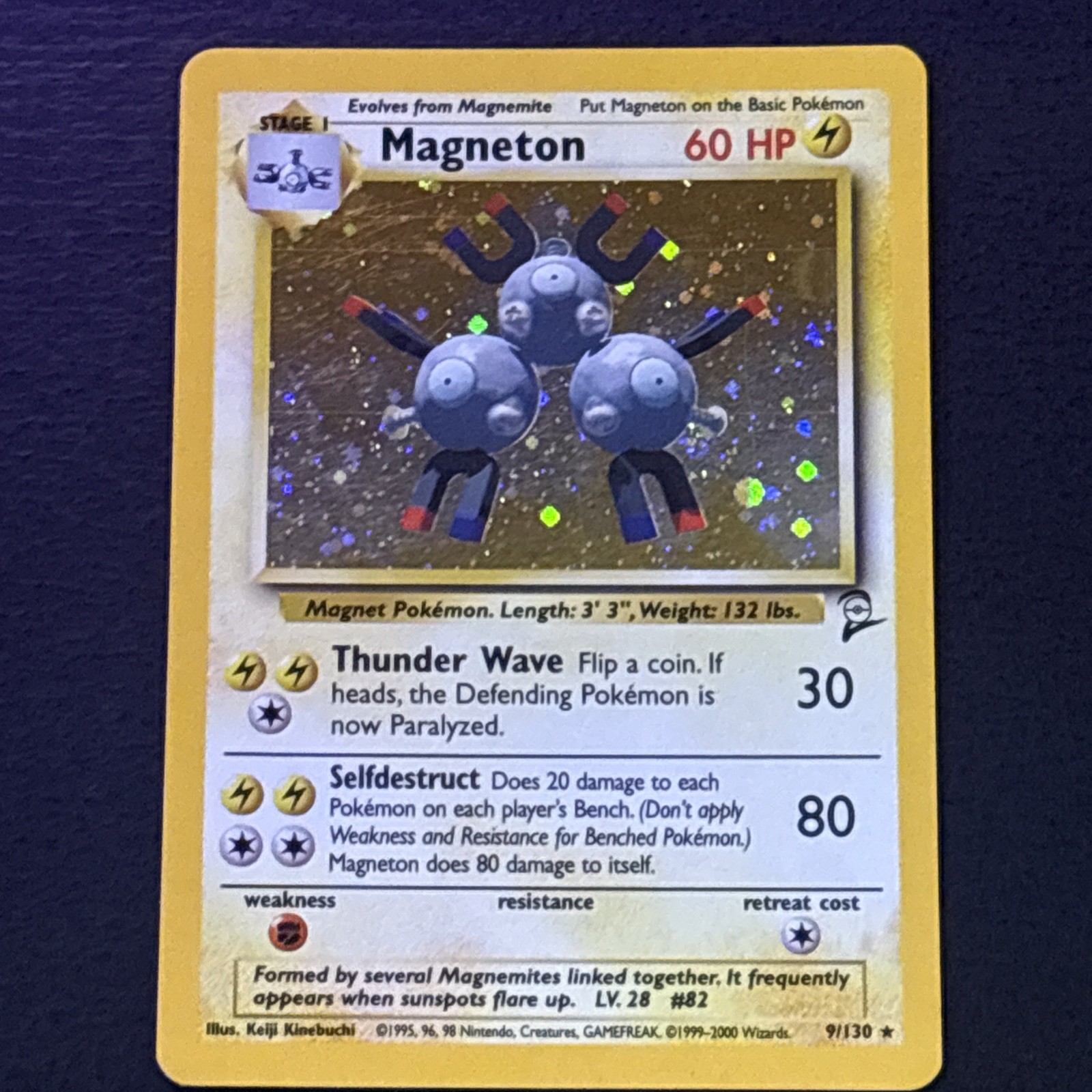 Magneton 9/130 Pokemon TCG Base Set 2 Holo Foil Rare Card Lightly Played LP