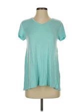 H By Halston Women Green Short Sleeve T-Shirt XXS