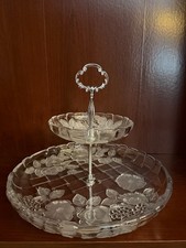 Fifth Avenue Crystal LTD- Napoli, 2 Tier Pastry Server, Frosted Crystal