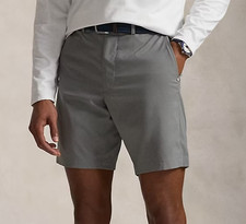 Ralph Lauren Men's 34 Tailored Fit Performance 9" Golf Shorts Bay Grey 110 NWT