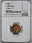 1914-D  1C LINCOLN WHEAT CENT  NGC VG DETAILS  "DAMAGED"  #6849317-054