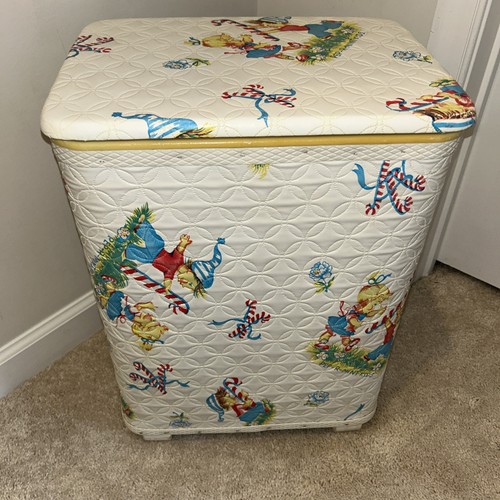 Vintage 1950s Redmon Pep-R-Mint Kids Child Baby Nursery Clothes Hamper Basket - Picture 2 of 20