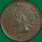 1907 Indian Head Cent Choice Extremely Fine XF+ Coin #41858