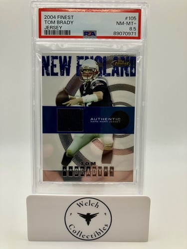 2004 Topps Finest #105 Tom Brady: Spiel getragenes Trikot: PSA 8,5