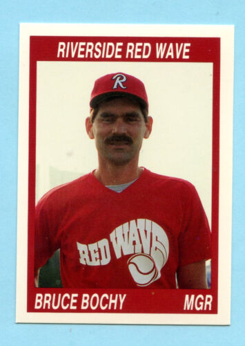 1990 California League Cards #24 Bruce Bochy - Riverside Red Wave - Foto 1 di 1